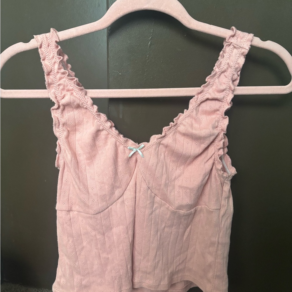 Pink Ruffled Women's Top